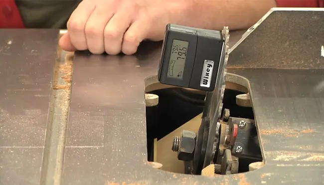 Wood cutting angles gauges for a level surface