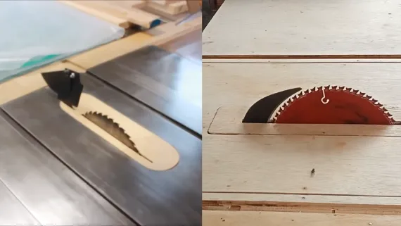 What is the recommended thickness for a table saw splitter and riving knife