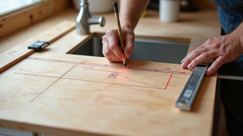 Measuring and Templating the Countertop Area