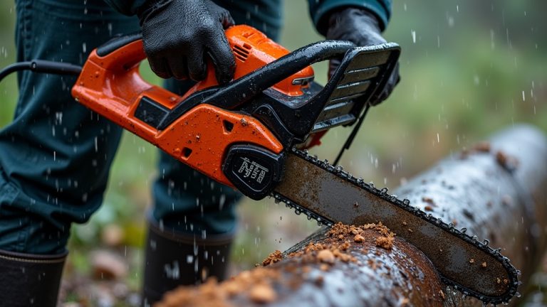 can you chainsaw in the rain