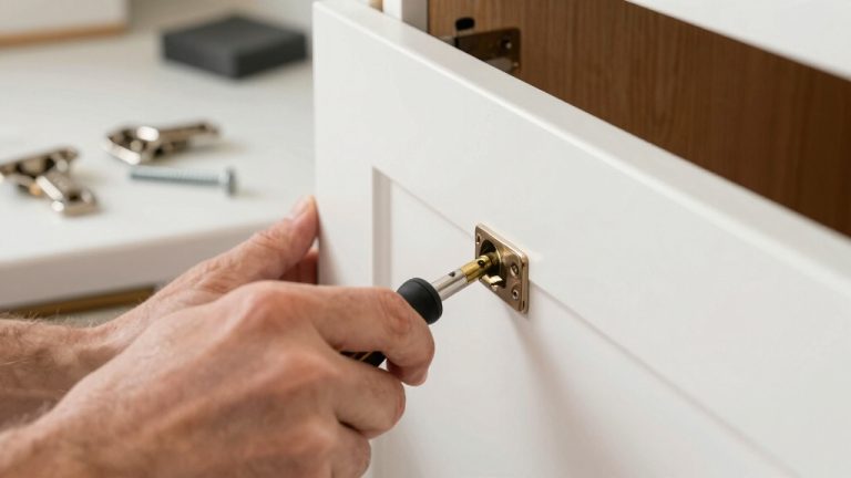 remove cabinet door hinges