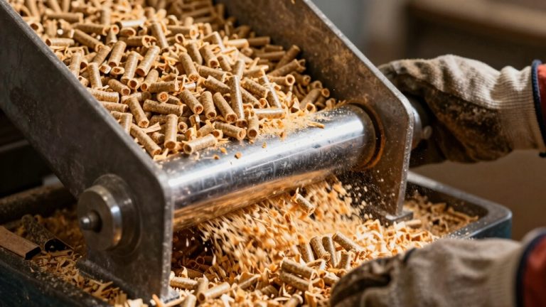 compress sawdust into pellets