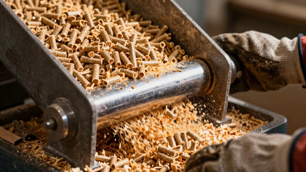 compress sawdust into pellets