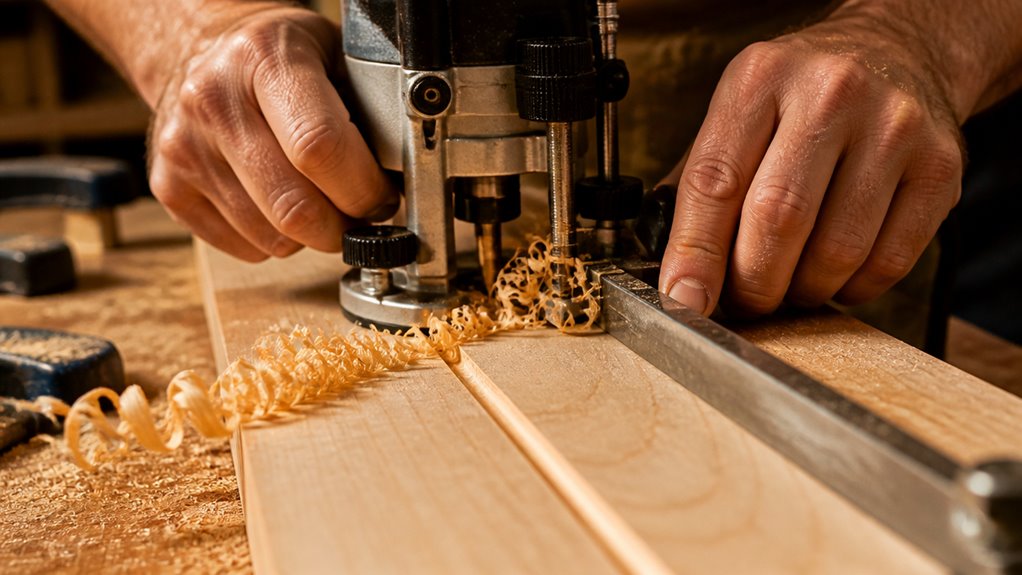 cutting a wood groove