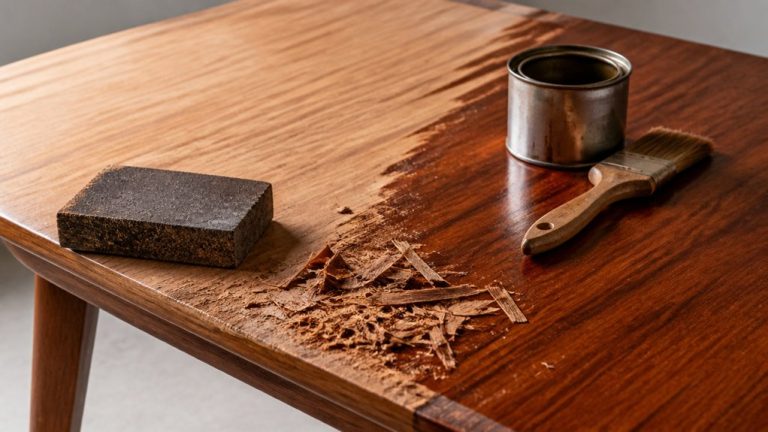 refinish scratched veneer tabletop